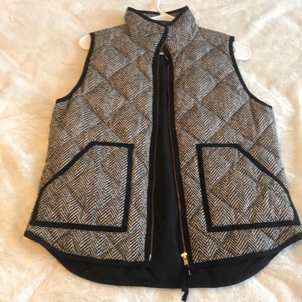 J Crew herringbone puffer vest